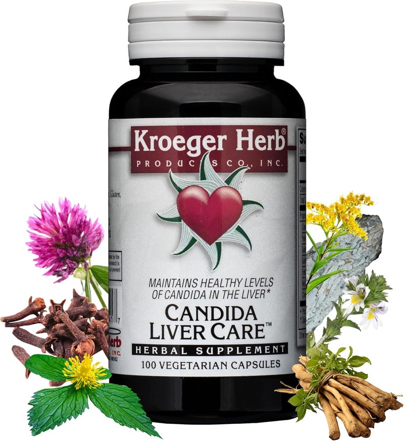Kroeger Herb Candida Liver Care Herbal Supplement - 100 Vegetarian Capsules - Image 1